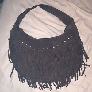 Brown 90’s studded Tassel Bag